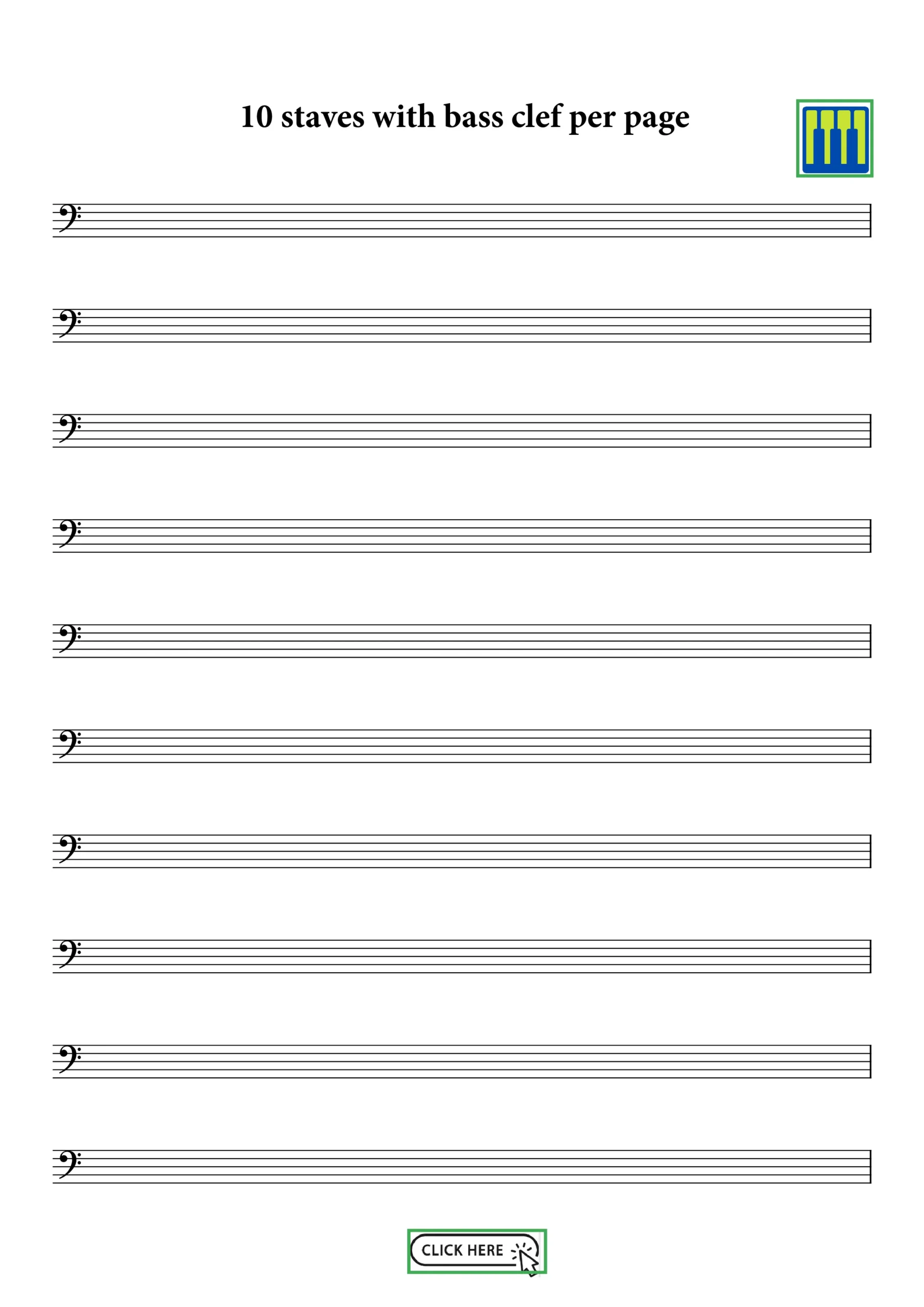 10 staves with bass clef per page