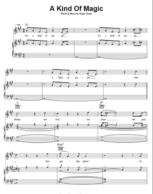 a kind of magic printable free sheet music for piano 