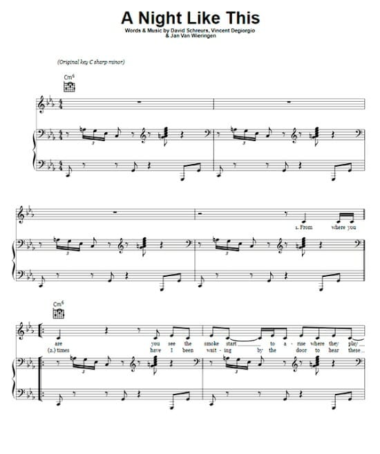 a night like this printable free sheet music for piano 