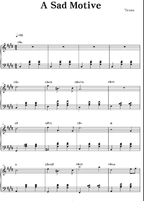 a sad motive printable free sheet music for piano 