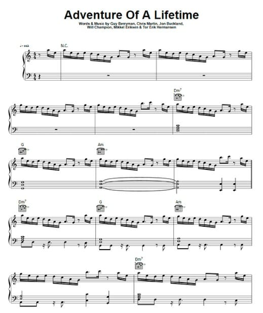 adventure of lifetime printable free sheet music for piano 
