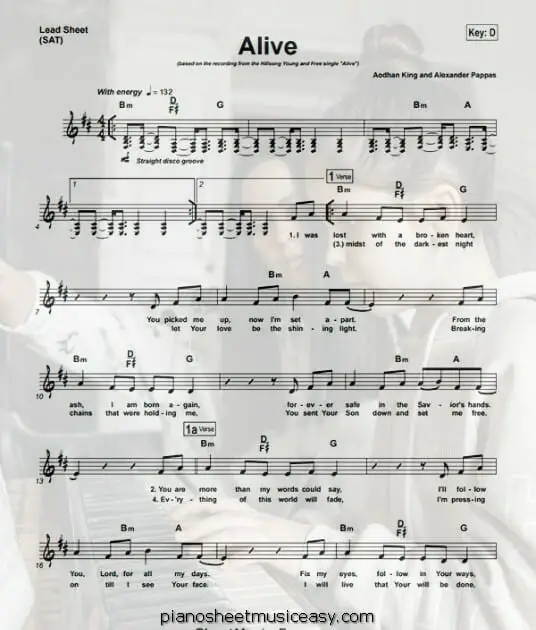 alive hillsong young free printable free sheet music for piano 