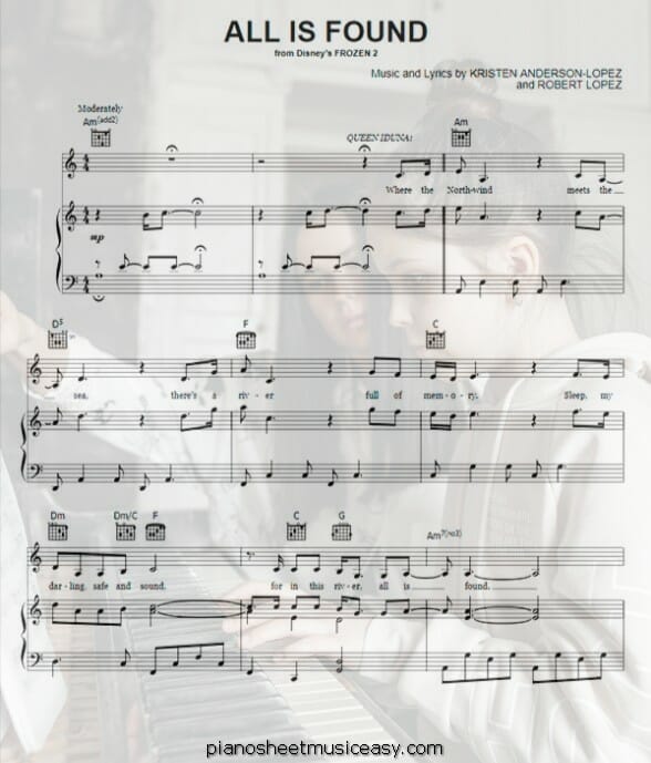all is found frozen printable free sheet music for piano 