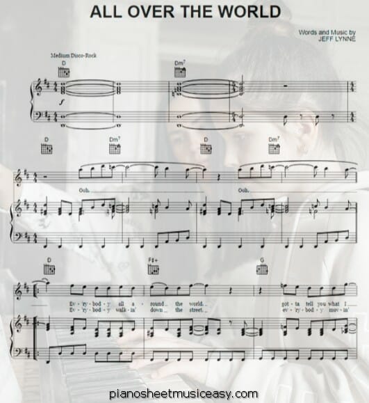 all over the world printable free sheet music for piano 