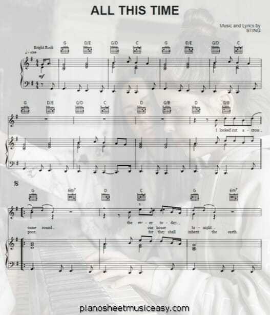 all this time printable free sheet music for piano 