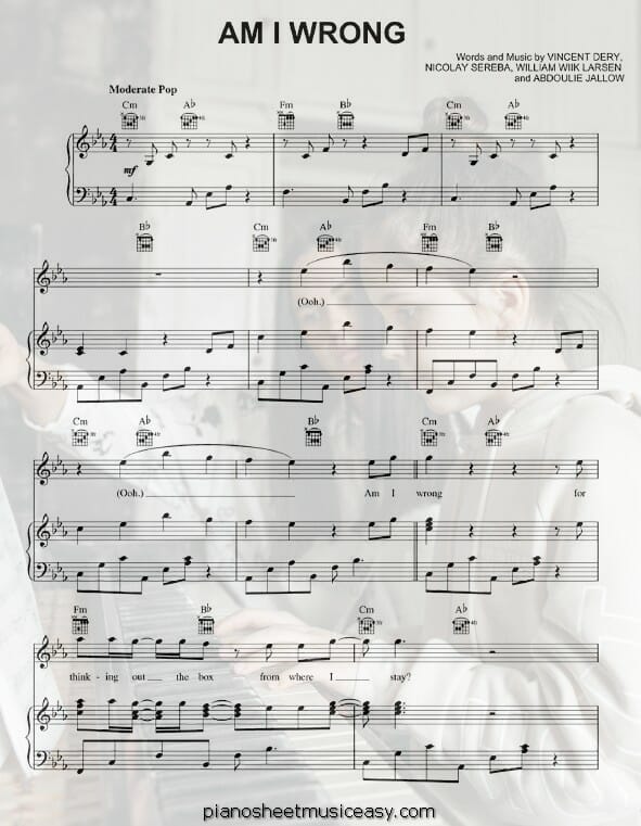 am i wrong printable free sheet music for piano 