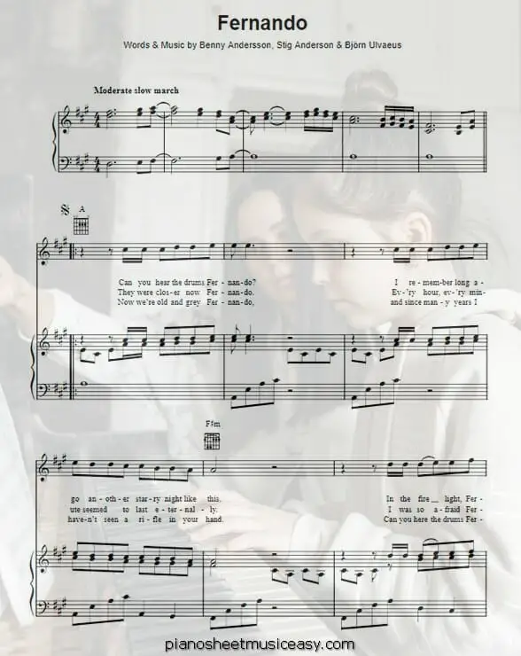 fernando printable free sheet music for piano 