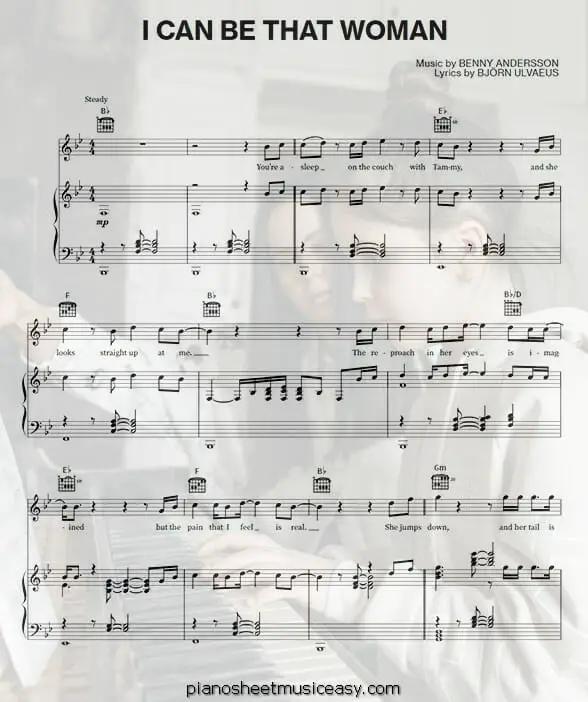 i can be that woman printable free sheet music for piano 