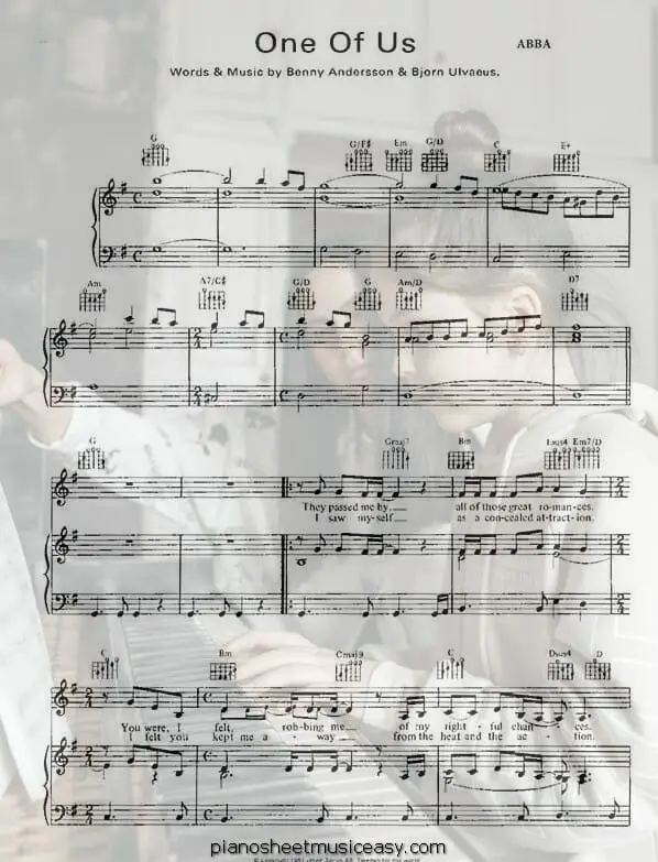 one of us sheet music ABBA