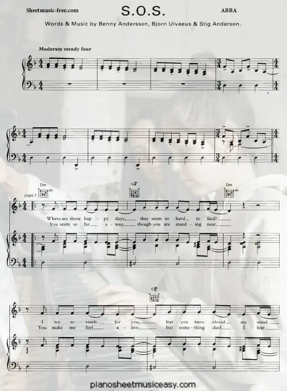 sos printable free sheet music for piano 