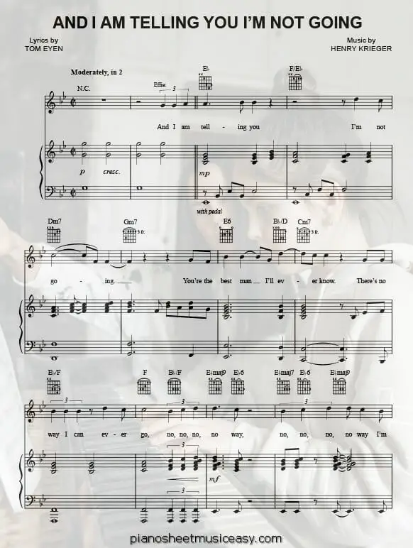 and i am telling you im not going printable free sheet music for piano 