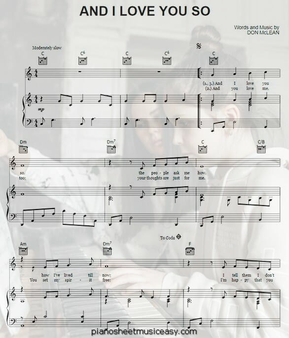 and i love you so printable free sheet music for piano 