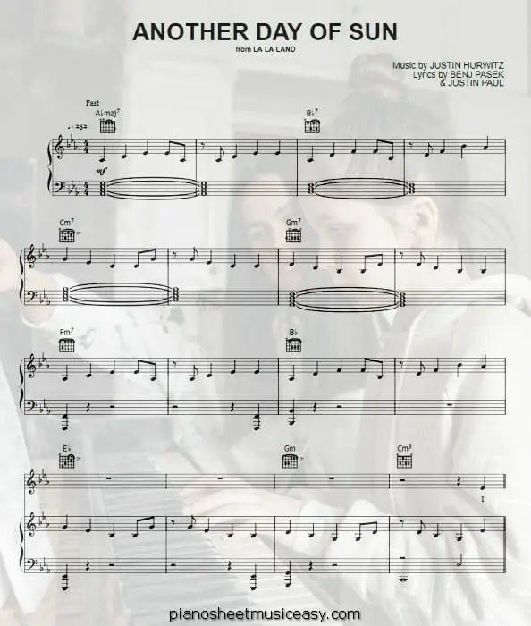 another day of sun printable free sheet music for piano 