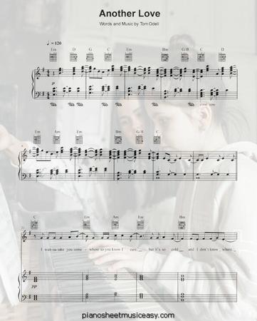 Another Love - Tom Odell (Professional) Sheet music for Piano