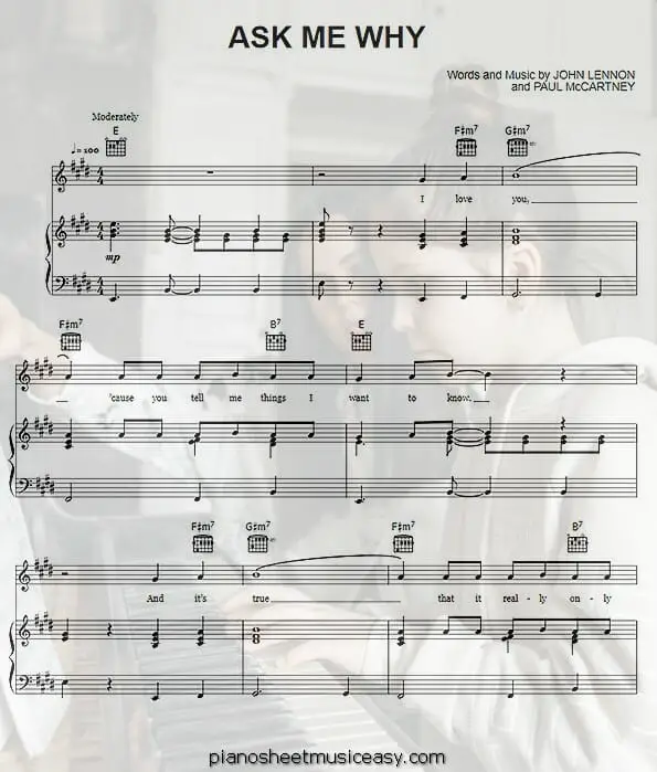 ask me why printable free sheet music for piano 