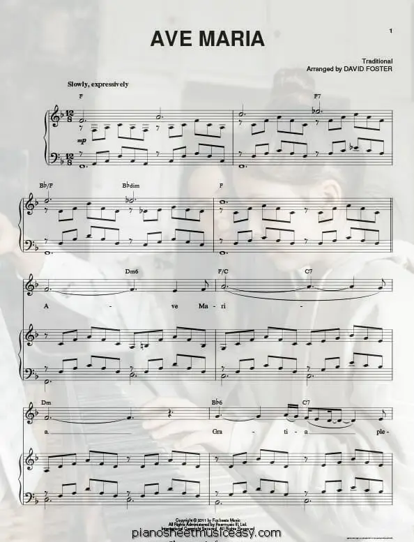 ave maria michael buble printable free sheet music for piano 