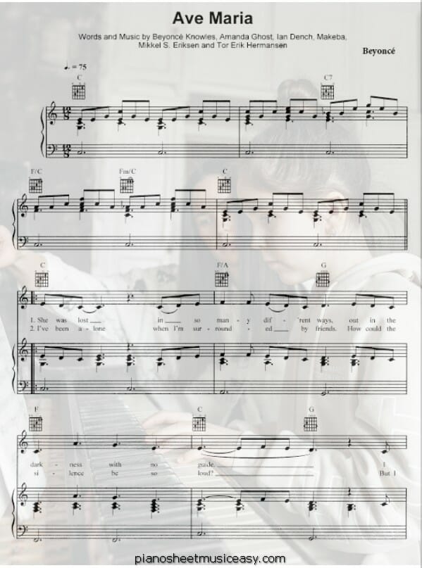 ave maria piano printable free sheet music for piano 