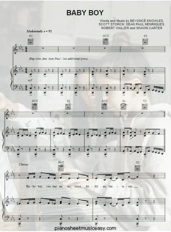 baby boy printable free sheet music for piano 