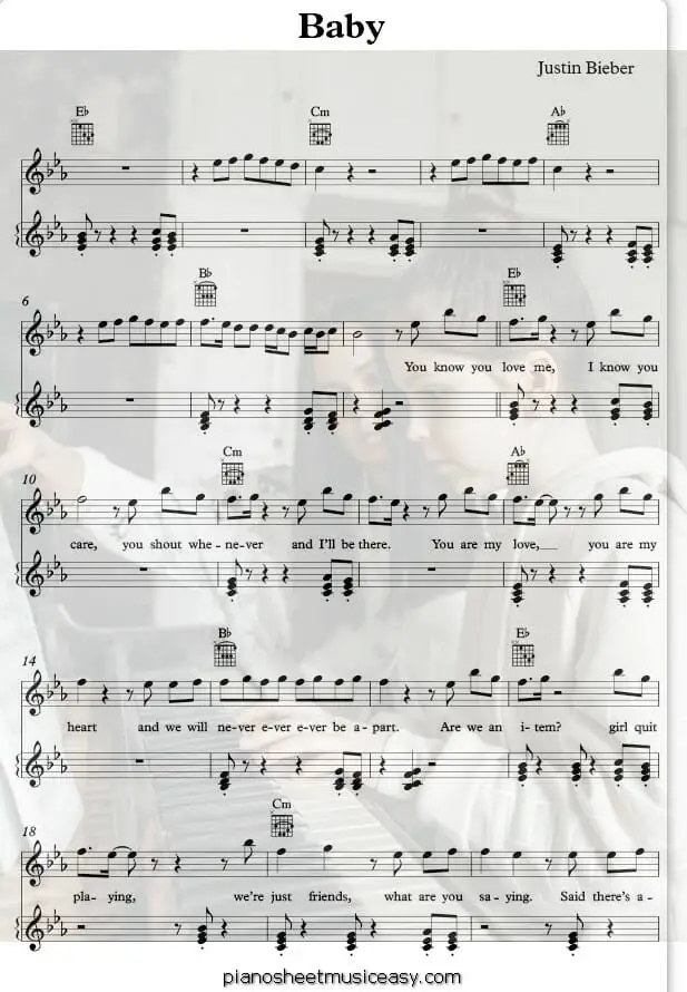 baby printable free sheet music for piano 