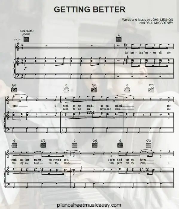 getting better printable free sheet music for piano 