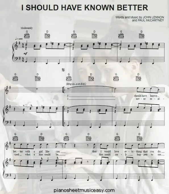 i should have known better printable free sheet music for piano 