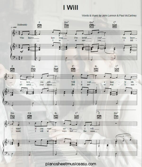 i will printable free sheet music for piano 