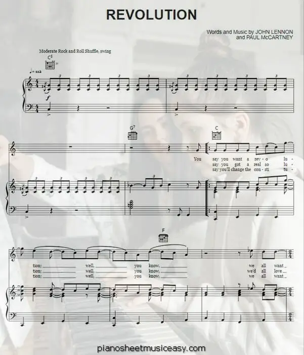 revolution printable free sheet music for piano 