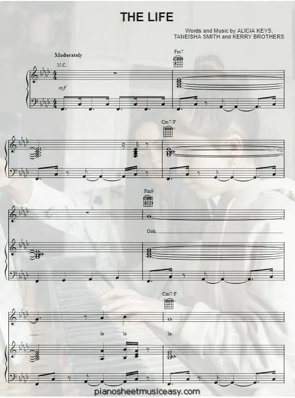 the life printable free sheet music for piano 
