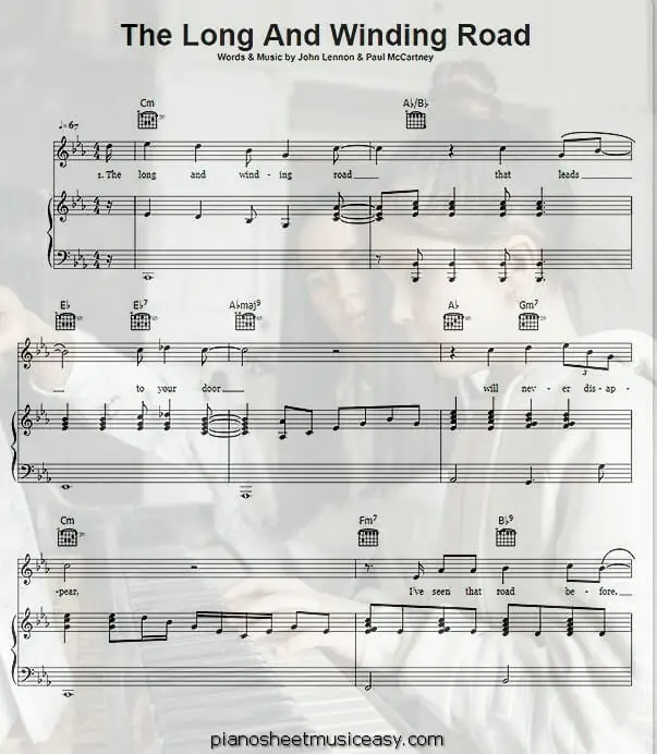 the long and winding road sheet music pdf