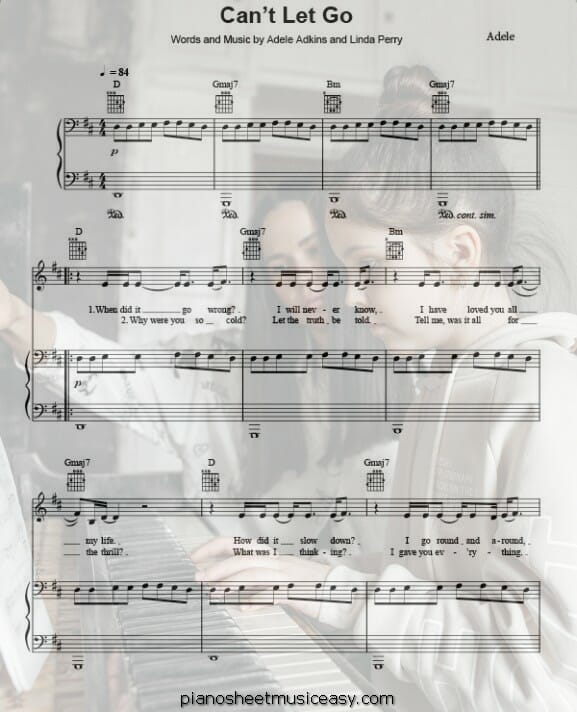 cant let go printable free sheet music for piano 
