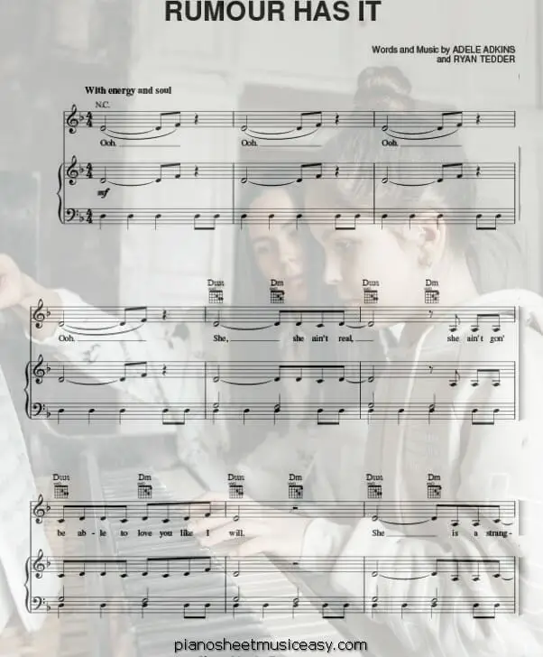 rumour has it printable free sheet music for piano 