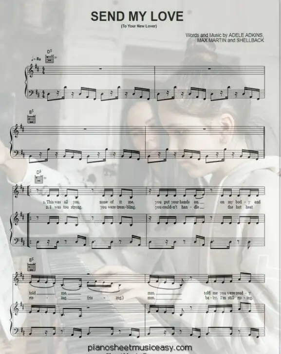 send my love printable free sheet music for piano 