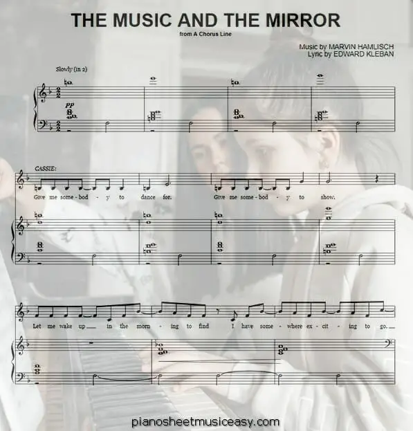 The Music And The Mirror printable free sheet music for piano 