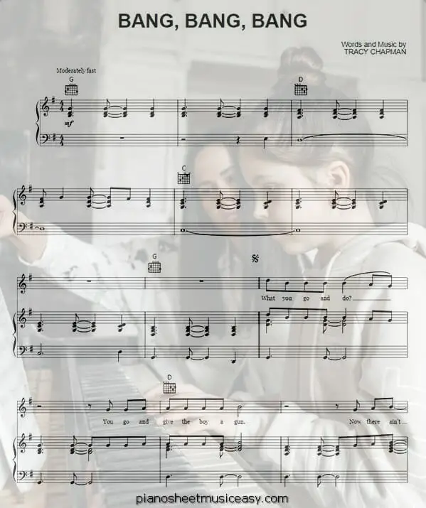bang bang bang printable free sheet music for piano 