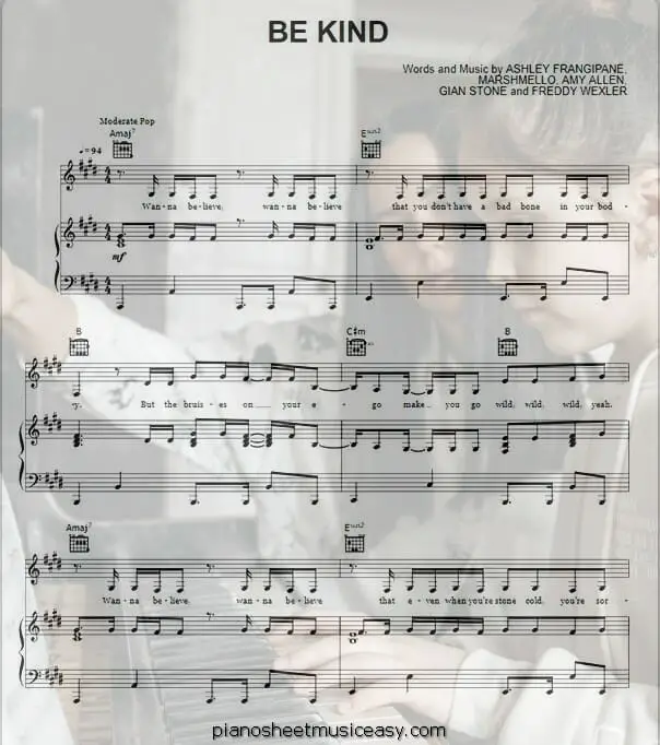 be kind printable free sheet music for piano 