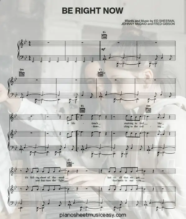 be right now printable free sheet music for piano 