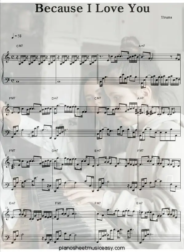 because i love you printable free sheet music for piano 