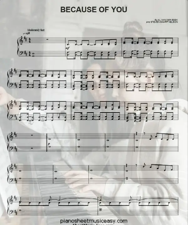 because of you the piano guys printable free sheet music for piano 