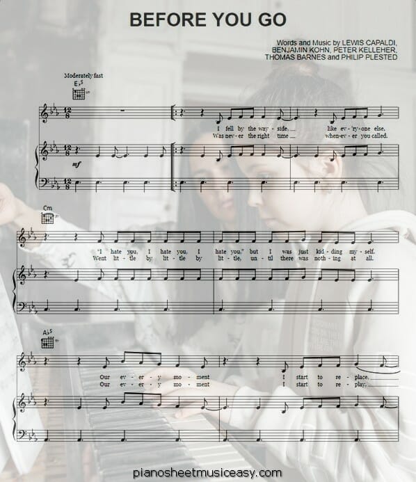 before you go printable free sheet music for piano 