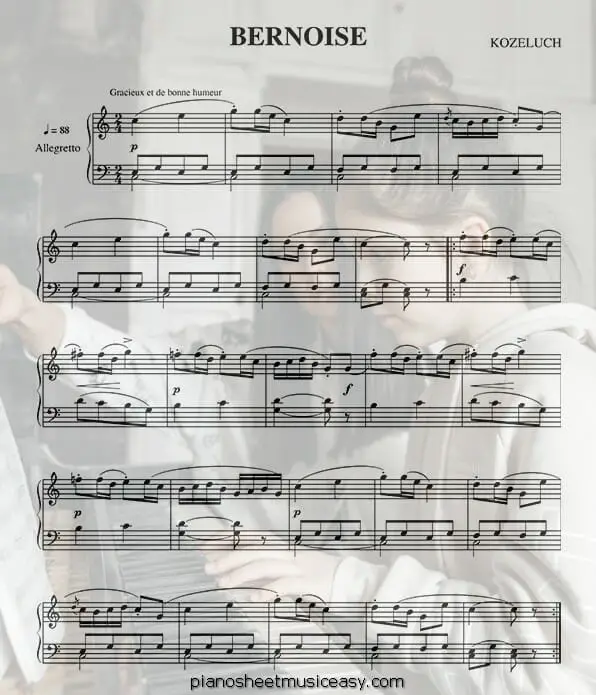 bernoise printable free sheet music for piano 