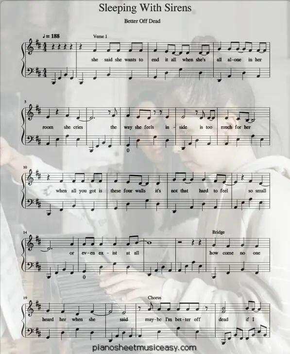 better off dead printable free sheet music for piano 