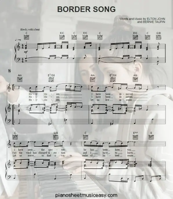 border song printable free sheet music for piano 