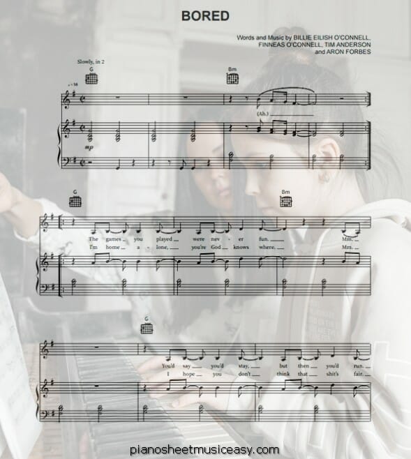 bored printable free sheet music for piano 