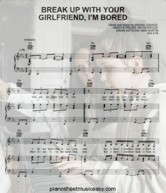 break up with your girlfriend im bored printable free sheet music for piano 