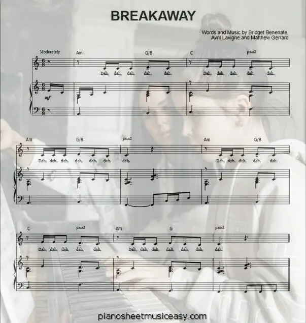 breakaway printable free sheet music for piano 
