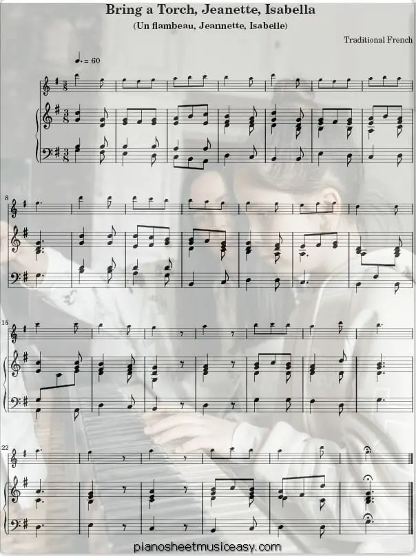 bring a torch jeanette isabella flute printable free sheet music for piano 