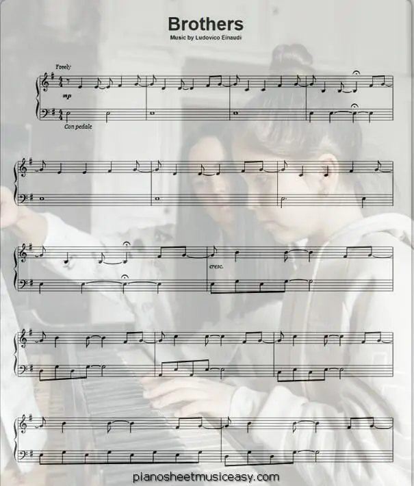 brothers printable free sheet music for piano 