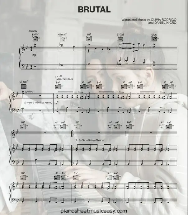 brutal printable free sheet music for piano 