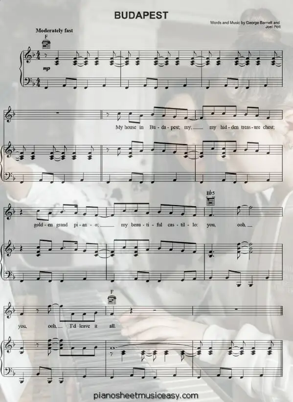 budapest printable free sheet music for piano 