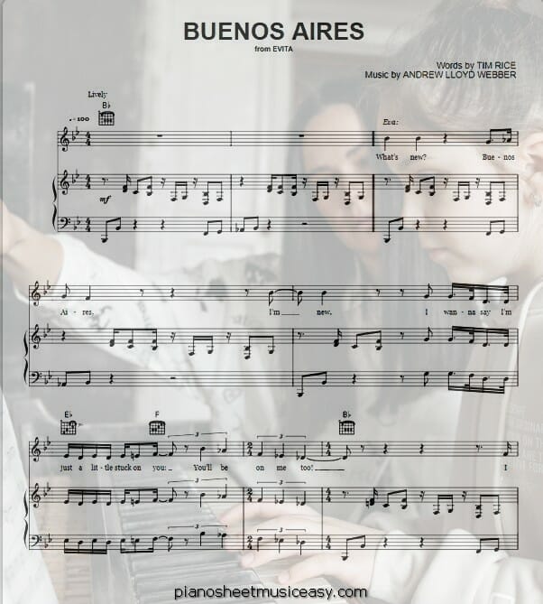 buenos aires printable free sheet music for piano 